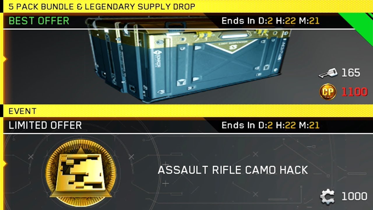 *NEW* 5 PACK BUNDLE & LEGENDARY SUPPLY DROP + ASSAULT RIFLE CAMO HACK