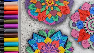2 Hours Deep Relaxation ASMR • Three Mandalas • Music & No Music (No Talking)