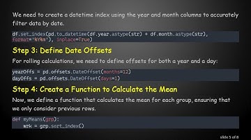 Calculate the Rolling Mean for One Year in a Pandas DataFrame