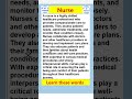OET Vocabulary. 12 Professions 2. Nurse.  #english #oetpractice #englishlanguagetest