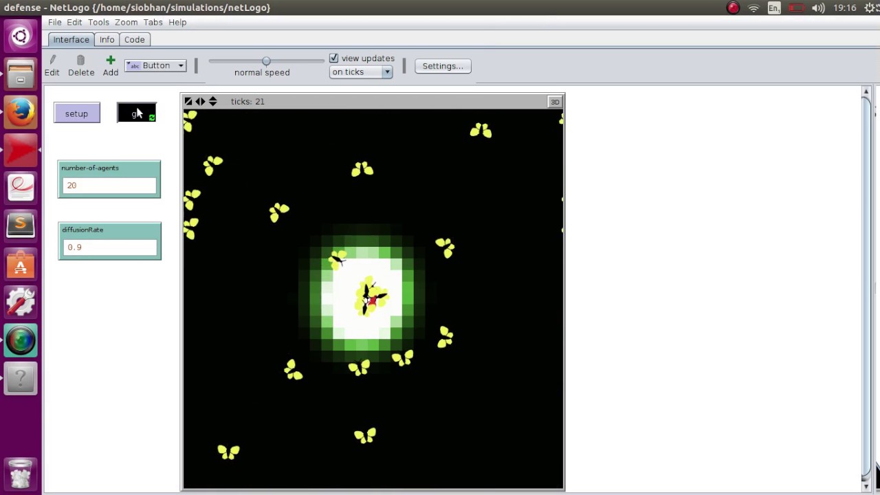 Simulation of a swarm defence algorithm using Netlogo - YouTube