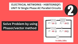 Find branch current and total current using phasor method| HSBTE| B.TECH|