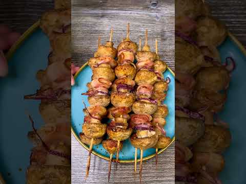 Когда в холодильнике много грибов (вкусный шашлычок)