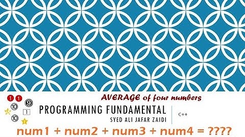 Write A Program In C++ Find The Average of Four Numbers (Urdu/Hindi)