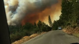 Raw: Dangerous Wildfires in Central California