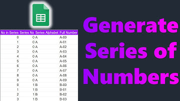 Generate Series of Numbers using Google Sheets