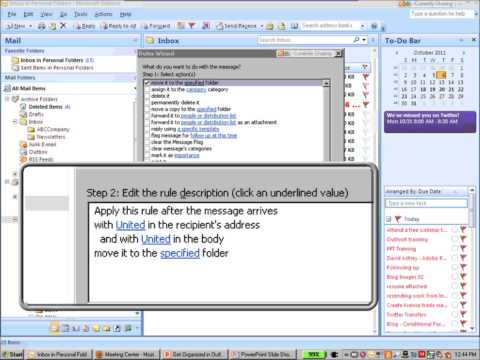 Rules in Microsoft Outlook 2007