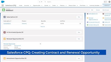 Salesforce CPQ Creating Contract and Renewal Opportunity
