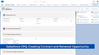Salesforce CPQ Creating Contract and Renewal Opportunity