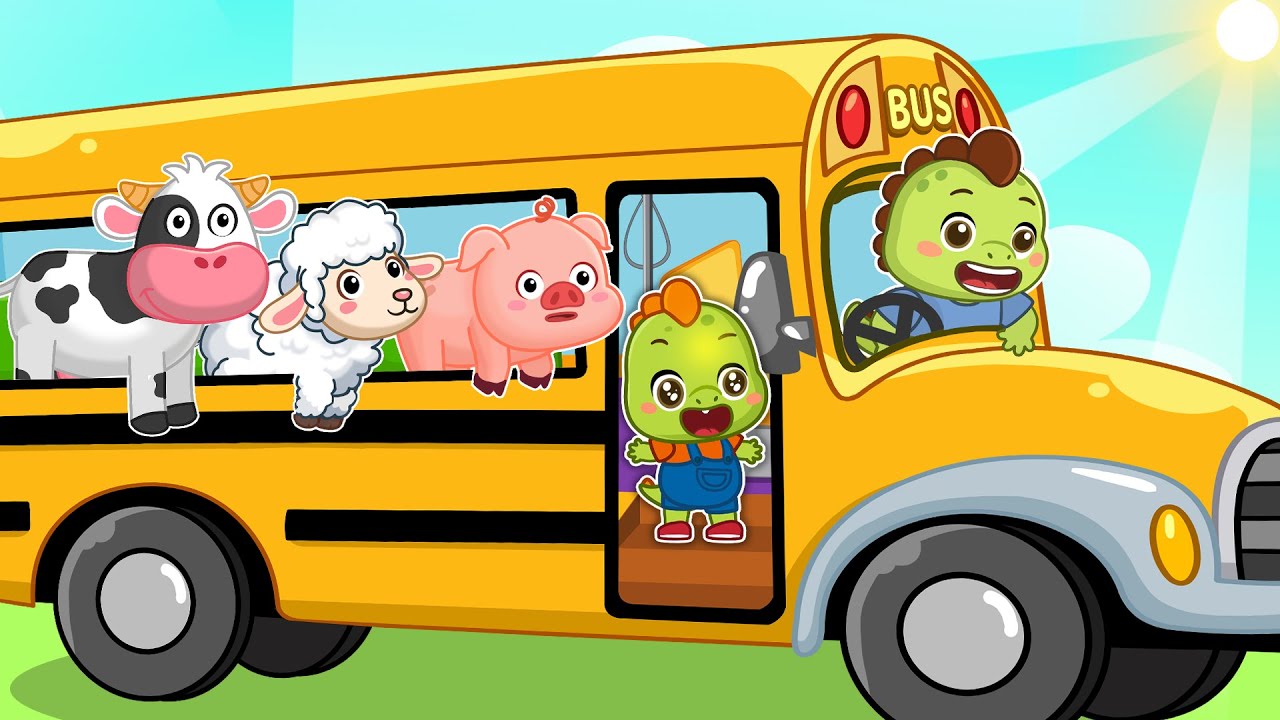 As Rodas do Ônibus dos Animais | Animais da Fazenda | LaLaDino Canções Infantis
