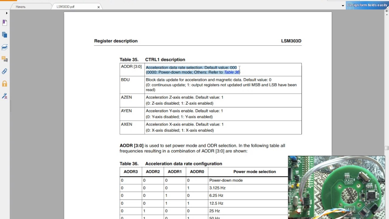 Акселерометр LSM303D+STM32f0 через SPI