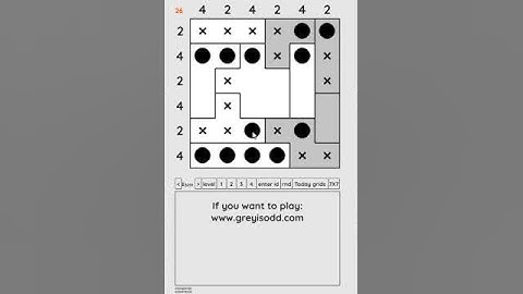 Grey is Odd - Today grids. Solution level 3 6X6 dated 04-27-2024 #logicpuzzles #logicgames  #games