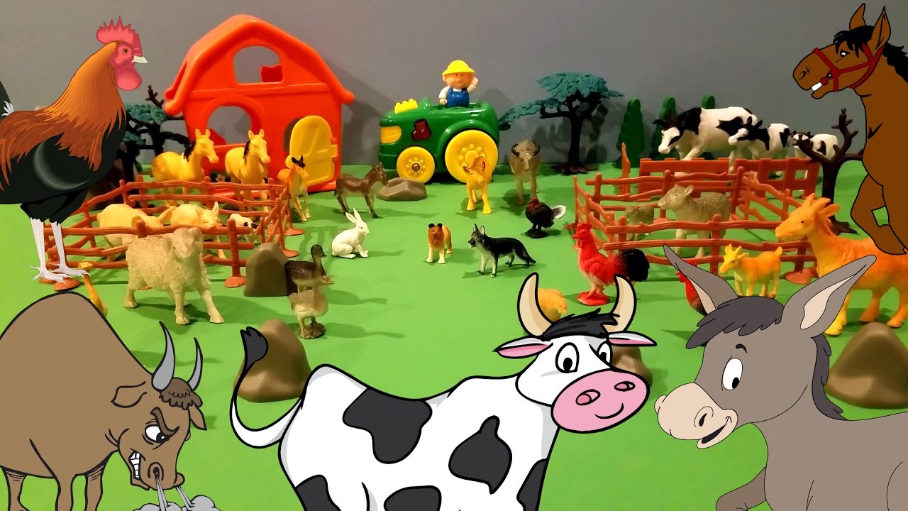 Kids Learn Farm Animals Names in English Spanish 