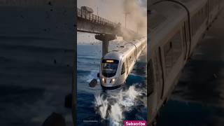 🚆🌊 Metro Train Crash Rescue | Heroic Boat Rescue in Ocean 😱 Cinematic Disaster Movie Scene #ai