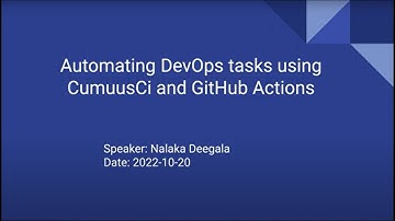 Automating DevOps Tasks Using GitHub Actions and CumulusCI