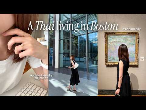 Cozy Summer Diaries🍵home café, matcha, boston museum, linjer jewelry