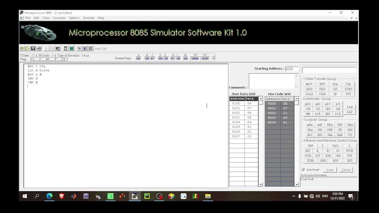 Assembly language of 8085 part 11 youtube