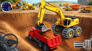 Simulator Konstruksi Kota Nyata 3D 🚧 Jalan Raya Jembatan Jalan Ekskavator Truk - Gameplay Android screenshot 2