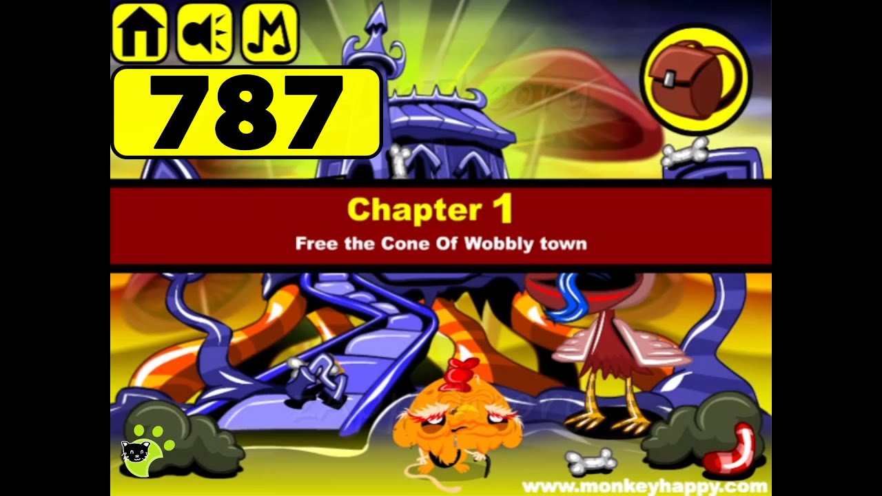 Monkey Go Happy 787 Wobbly World Chapter 1 Full Walkthrough
