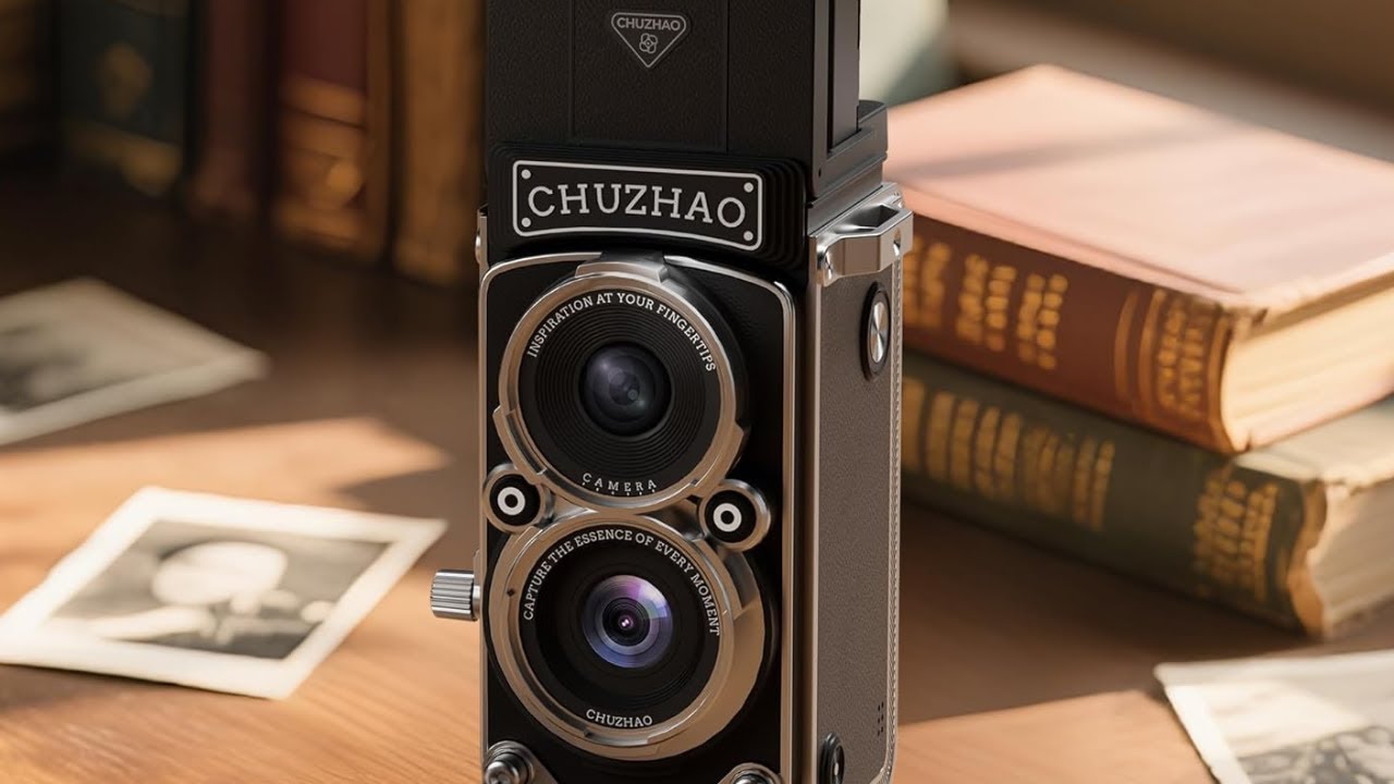 CHUZHAO Vintage Mini Digital Camera, Portable TLR Style Retro Point and Shoot Compact Small Pocket