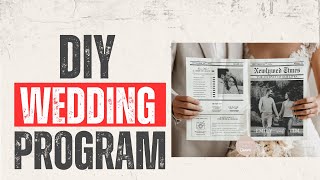 How to Edit a Custom Canva Newspaper Wedding Program Template | Easy DIY Guide Wedding Itinerary