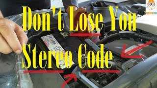 Don't Lose Your Honda + Acura Stereo Code!!! How to save you CODE + DATA when changing a battery
