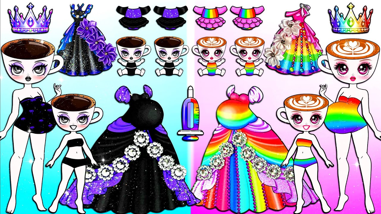 СЕМЬЯ BRAINROT: Радужная и чёрная Барби в нарядах 🌈 Беременная Барби ручной работы | Куклы Billion