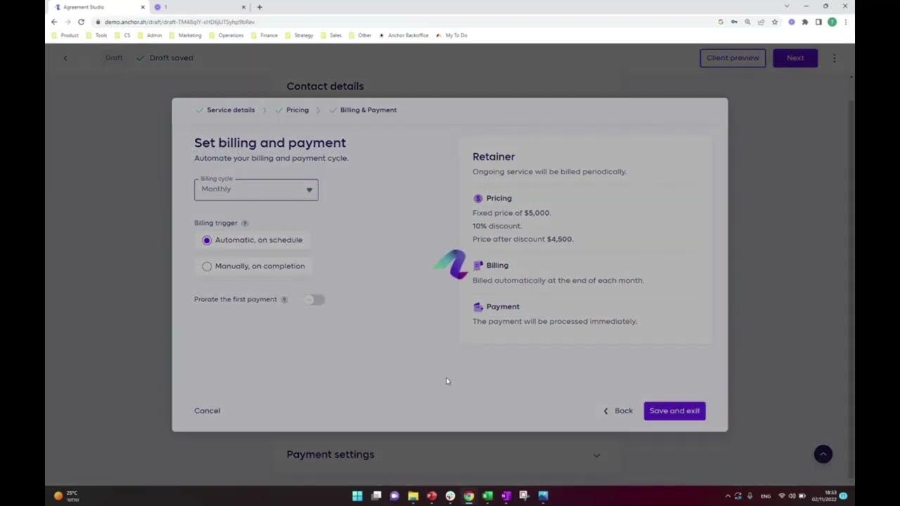 Anchor Always get paid on time, effortlessly! Automated billing
