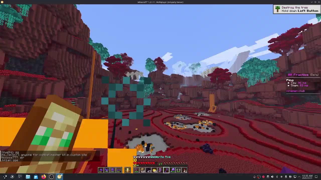 1v1ing people and practising mace