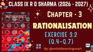 RD Sharma 2026-27 || Class 9 Solution || 3. Rationalisation  || Ex 3.2 part 2 #rdsharma #maths 