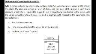 Piston–Cylinder with Stops | First Law Example (Problem 4.35, Mech3001 Week 5)