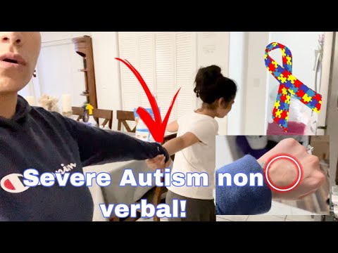 Autistic girl pulling mom around to communicate! | Severe Autism non verbal! | Frustration & bitting