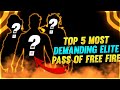 FREE FIRE TOP 5 MOST DEMANDING ELITE PASS😱🔥|| GARENA FREE FIRE