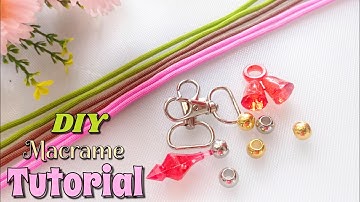 Macrame Keychain Tutorial for BEGINNERS! | DIY Macrame keychain Handmade | DIY-Macrame Craft idea