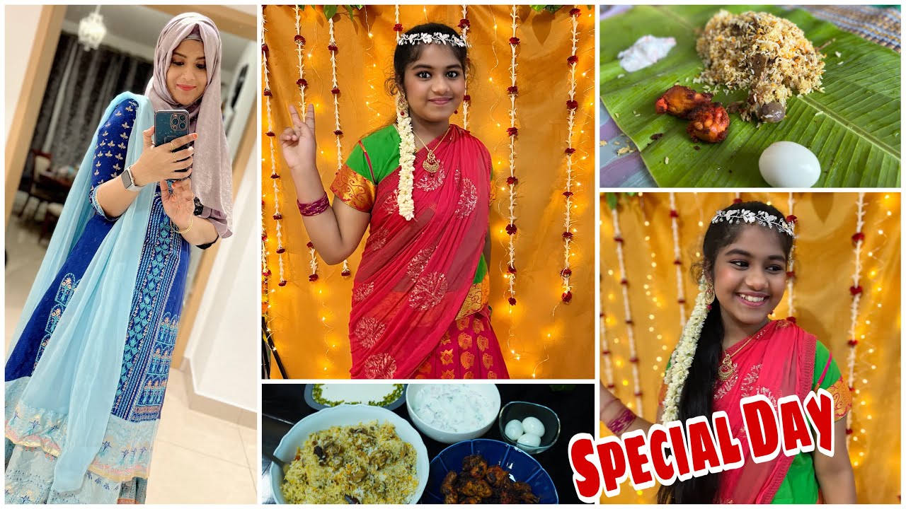 Suhaira getting ready for a Puberty Function | Lunch Party at Home ~ Adipoli 👌 Virundu 😋