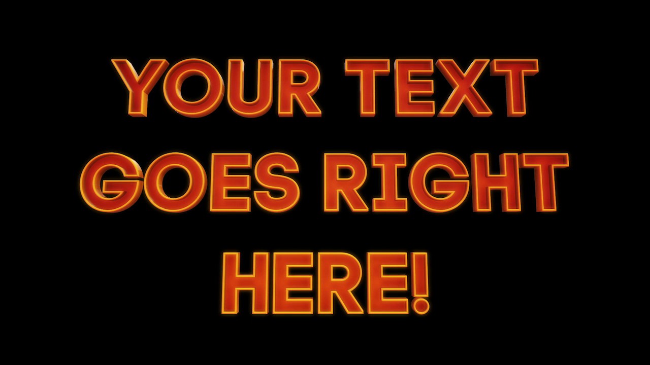 Illuminated 3D Sign - Customisable animated video loop