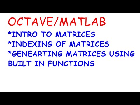 Octave/Matlab :intro to