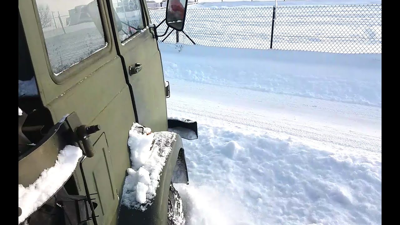 STAR 266 w górach zimą - głęboki śnieg, las, wąwóz, Polish military truck
