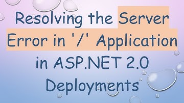 Resolving the Server Error in 