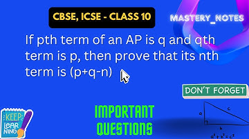 If pth term of an AP is q and qth term is p, then prove that its nth term is (p+q-n) - Full Solution