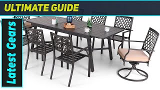 MFSTUDIO 9PCS Outdoor Patio Dining Set – The Best Expandable Table & Swivel Chairs for Your Patio \