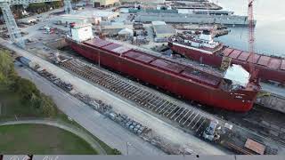 The Birth of a new Great Lakes freighter.