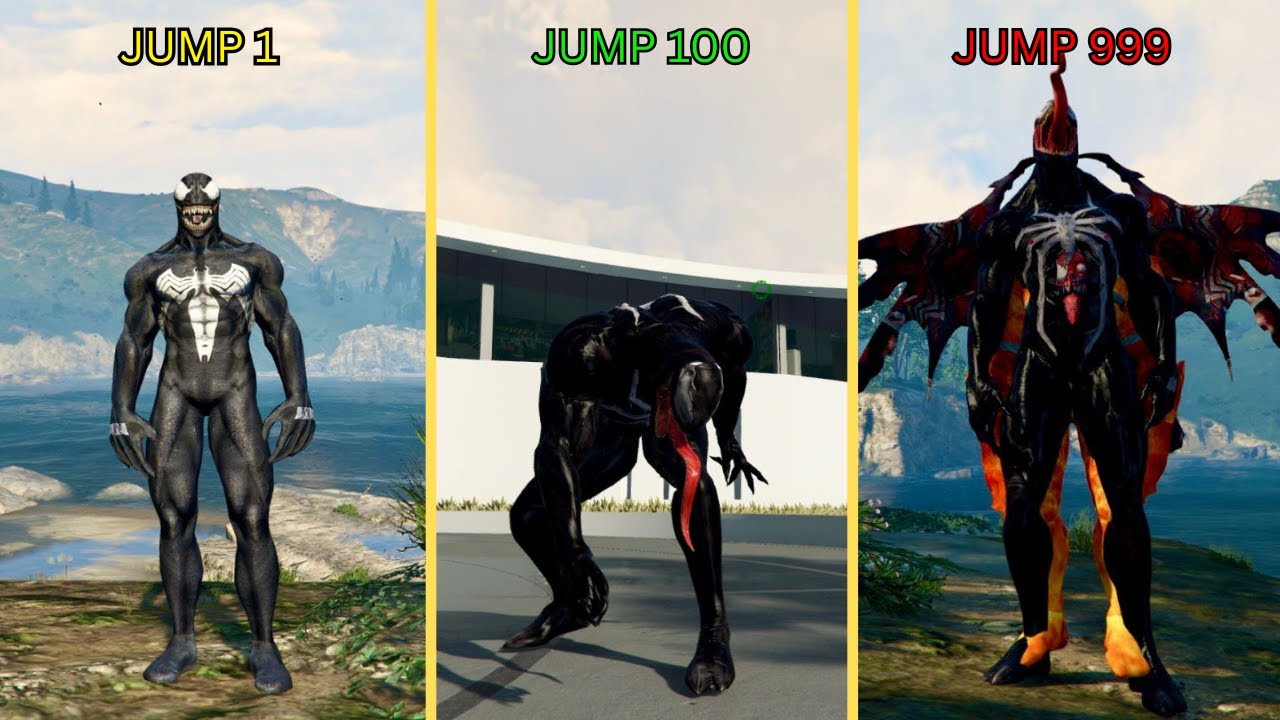 VENOM কে আপগ্রেড করলাম প্রতিটি JUMP এ SUPREME GOD VENOM -তে ! GTA 5