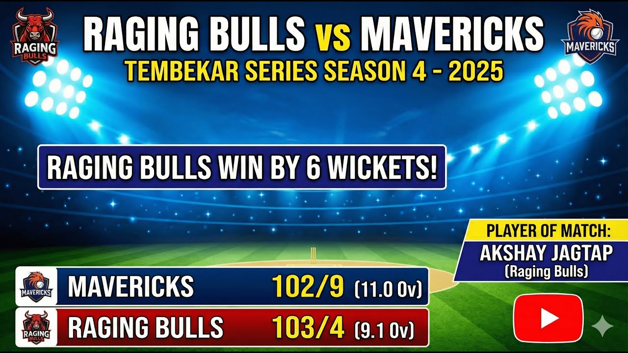 MATCH 2 | RAGING BULLS VS MAVERICKS | 5TH DEC 2025 | PUNE | TENNIS BALL MATCH
