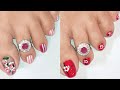 Pink &amp; White floral foot nail art || Two easy toe nail designs to do at home || Nail Delights💅
