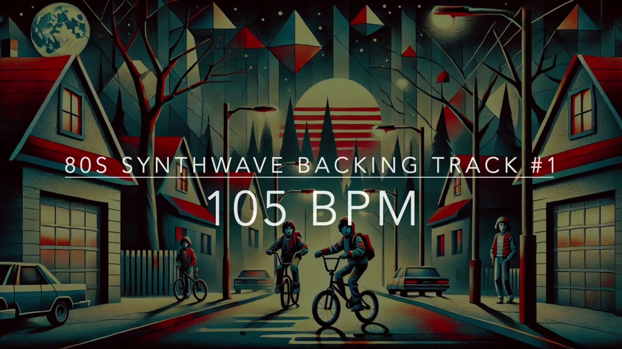 80s Synthwave #1 - C Minor to G Minor Backing Track - 105 BPM