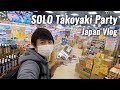 [Osaka] Solo Takoyaki Party, Supermarket, and Cooking and Enjoying Quarantine Life in Japan #237