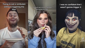 Eating without triggering the filter | Horrify Filter Challenge ~ TikTok Compilation