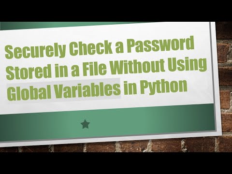 Securely Check a Password Stored in a File Without Using Global Variables in Python