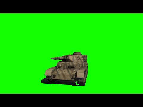 Panzer IV D tank fire 2 green screen